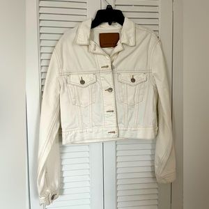 American Eagle White Jean Jacket
